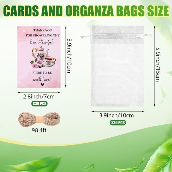 Other - Organza Bags, Hemp Rope, Thank You Cards for Wedding Bridal Shower Gift